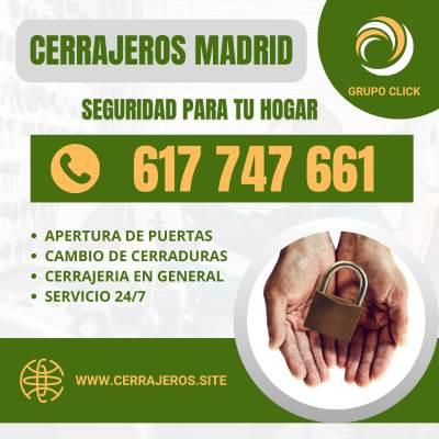 Cerrajero de Urgencia Madrid
Somos la Empresa de Cerrajeros mejor valorados en Madrid